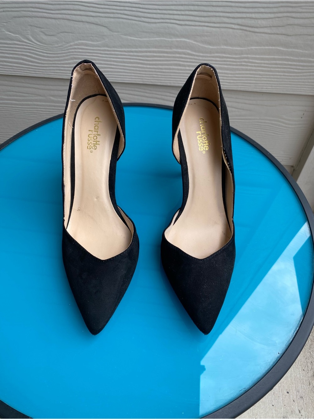 Black Pointed D'Orsay Heels